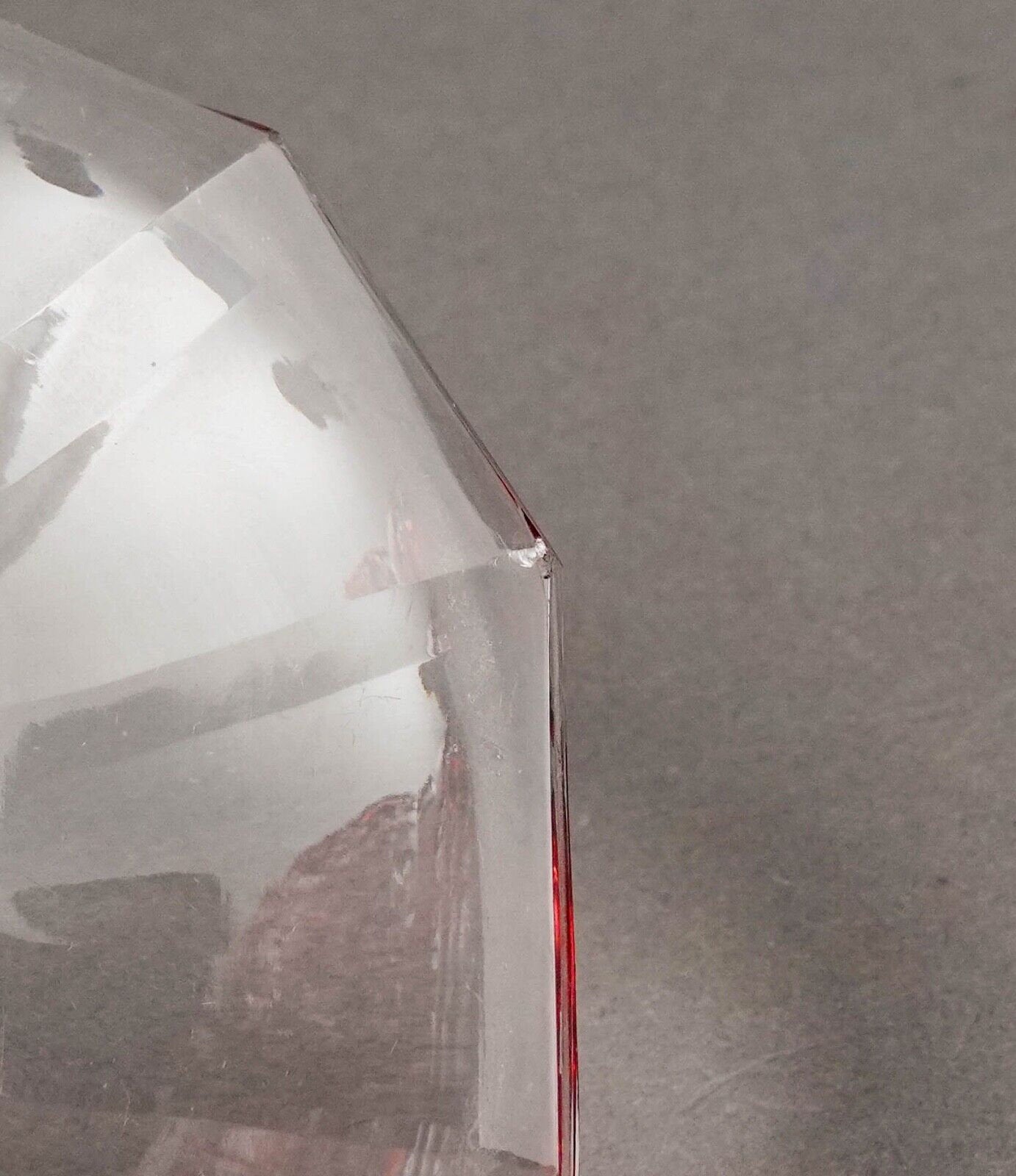 Bohemian Crystal Vintage Cranberry Red Cut To Clear Footed Art Glass Vase 13.75"