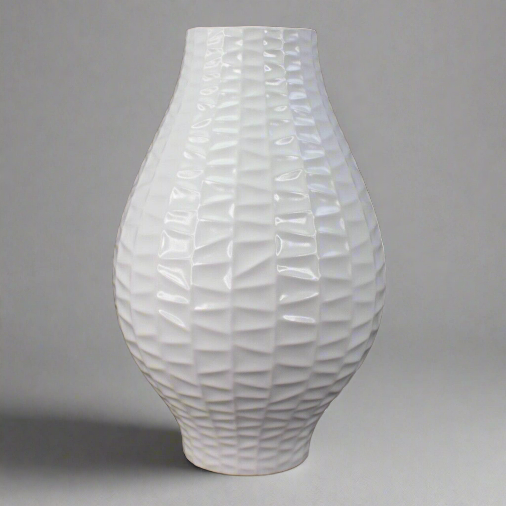 Dansk Jacquard Kelly Simpson White Modern Scandinavian Design Vase