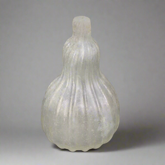 Murano Scavo Pumpkin Butternut Squash Fruit Frosted Art Glass Sculpture Vintage