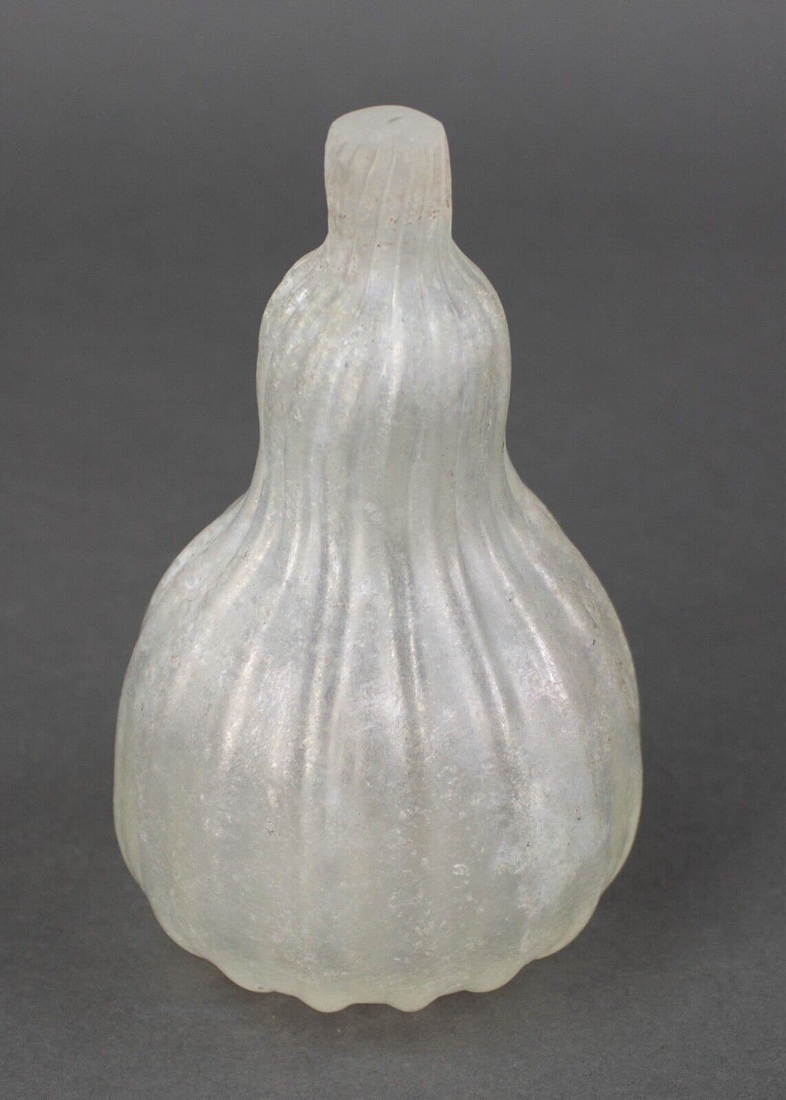 Murano Scavo Pumpkin Butternut Squash Fruit Frosted Art Glass Sculpture Vintage