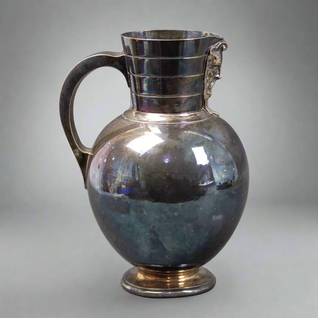 Martin Hall & Co MH Co Silverplated Pitcher Mask Anton Michelsen Danish Style