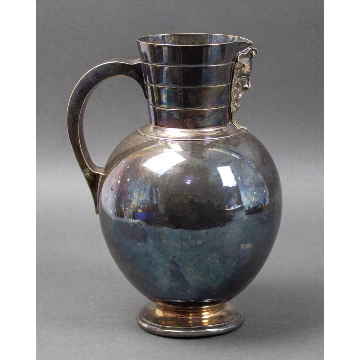 Martin Hall & Co MH Co Silverplated Pitcher Mask Anton Michelsen Danish Style