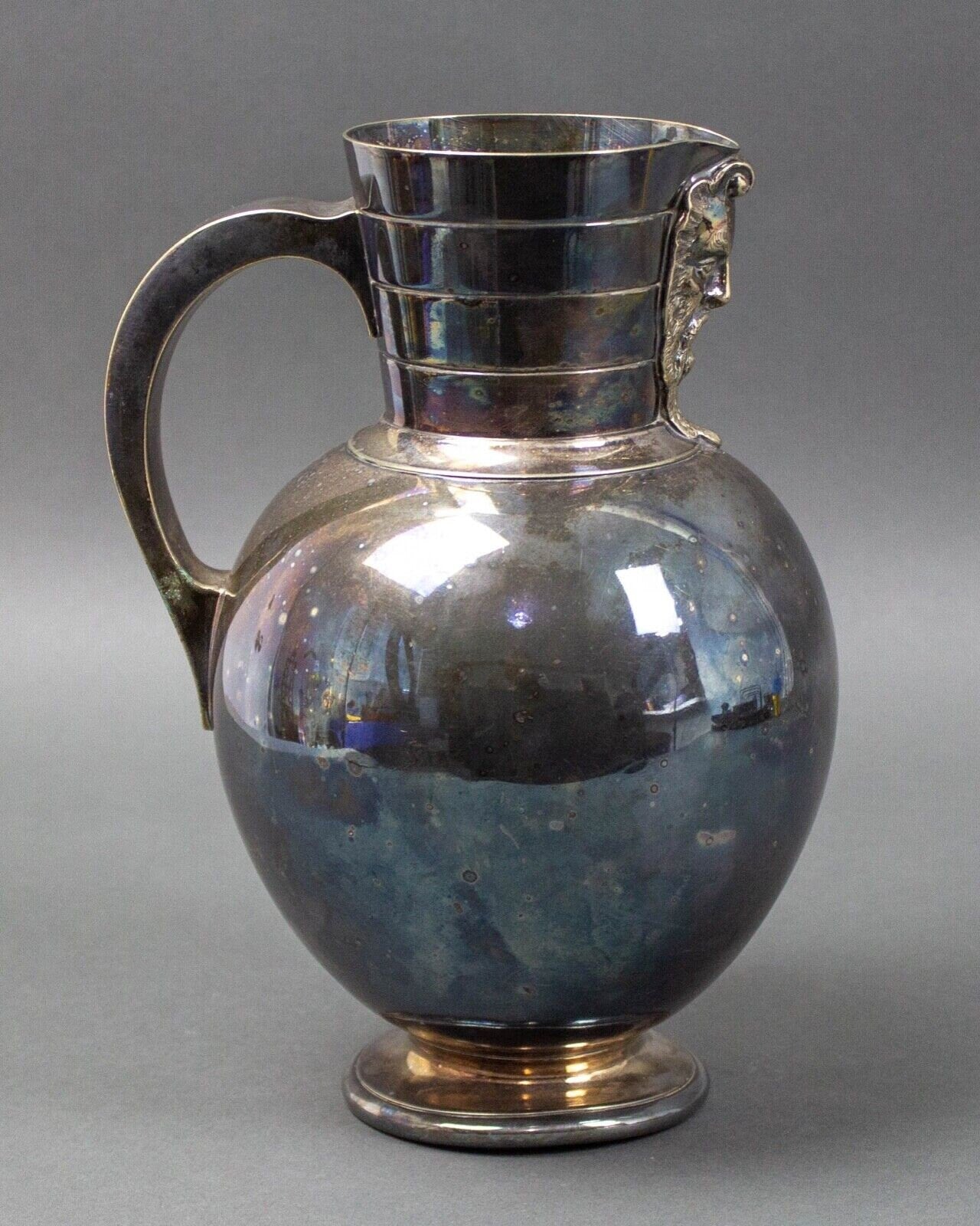 Martin Hall & Co MH Co Silverplated Pitcher Mask Anton Michelsen Danish Style