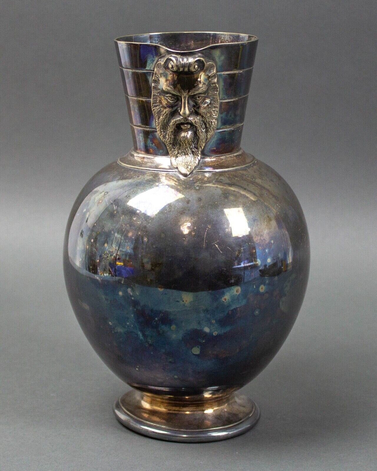 Martin Hall & Co MH Co Silverplated Pitcher Mask Anton Michelsen Danish Style