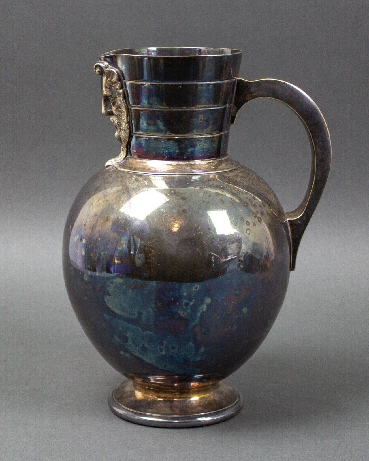 Martin Hall & Co MH Co Silverplated Pitcher Mask Anton Michelsen Danish Style