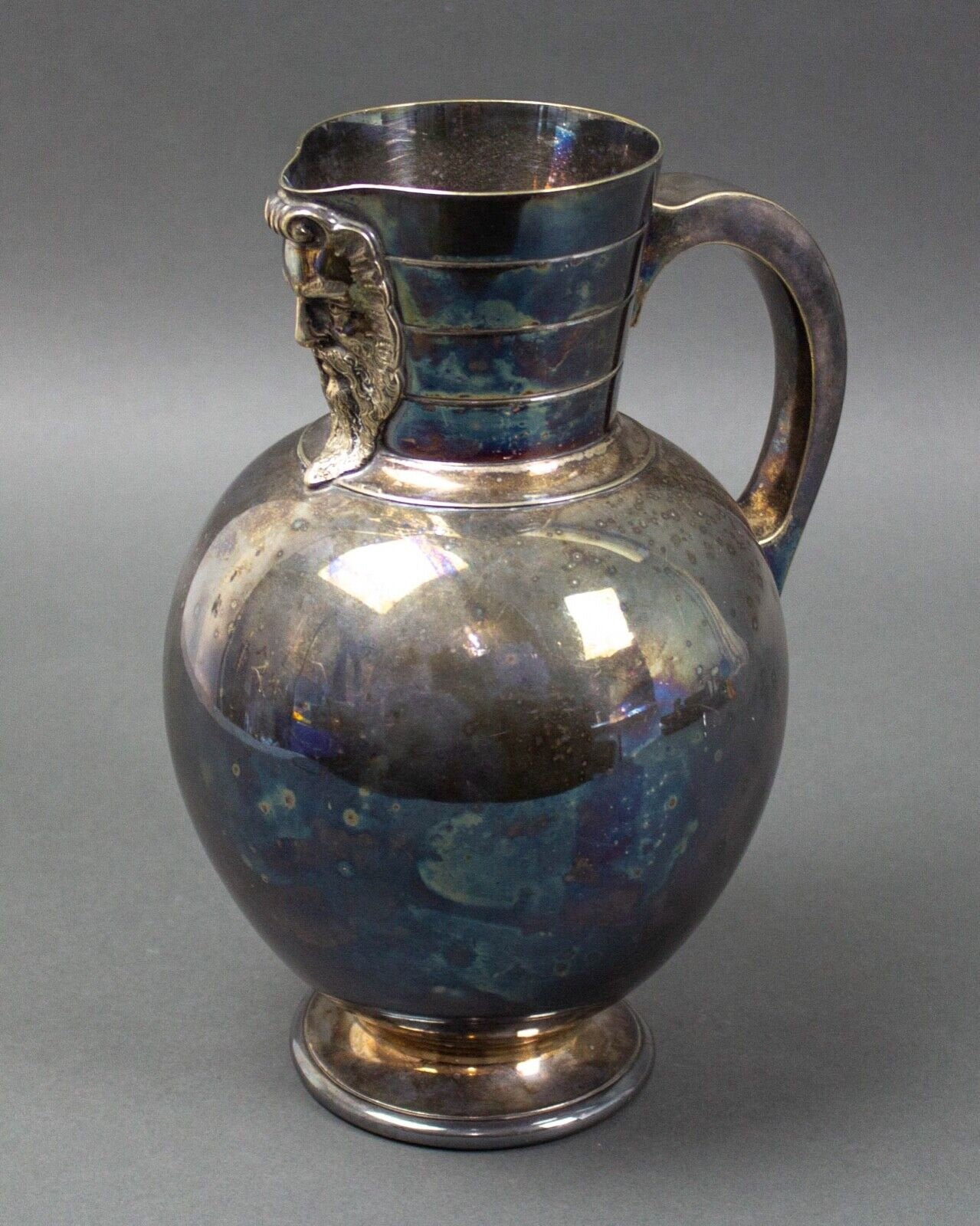 Martin Hall & Co MH Co Silverplated Pitcher Mask Anton Michelsen Danish Style