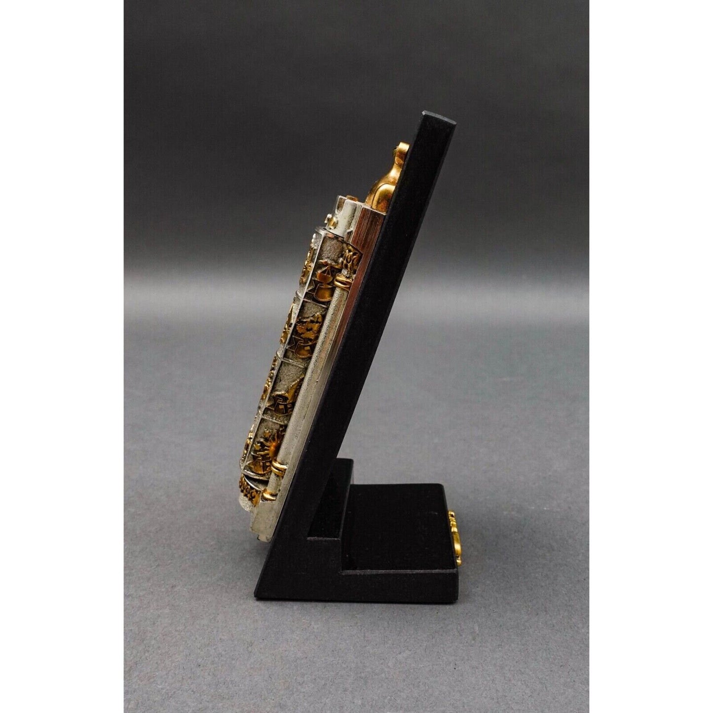 Frank Meisler Judiaca 12 Tribes Rotating Mezuzah Case Sculpture On Marble Stand