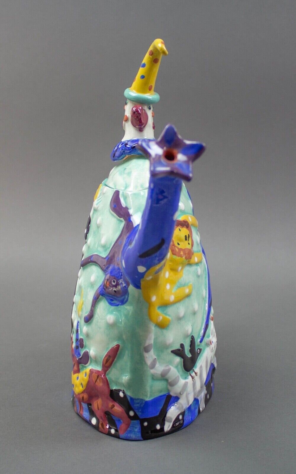 Dana Simson 1996 Signed "My Life As A Circus" Studio Art Pottery Teapot LE 21/65