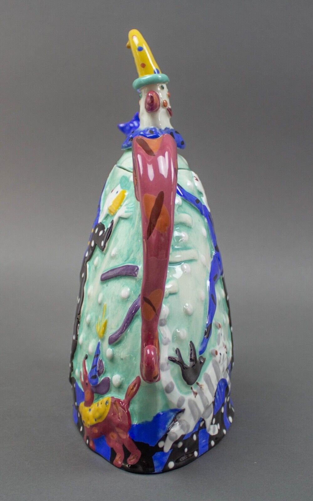 Dana Simson 1996 Signed "My Life As A Circus" Studio Art Pottery Teapot LE 21/65