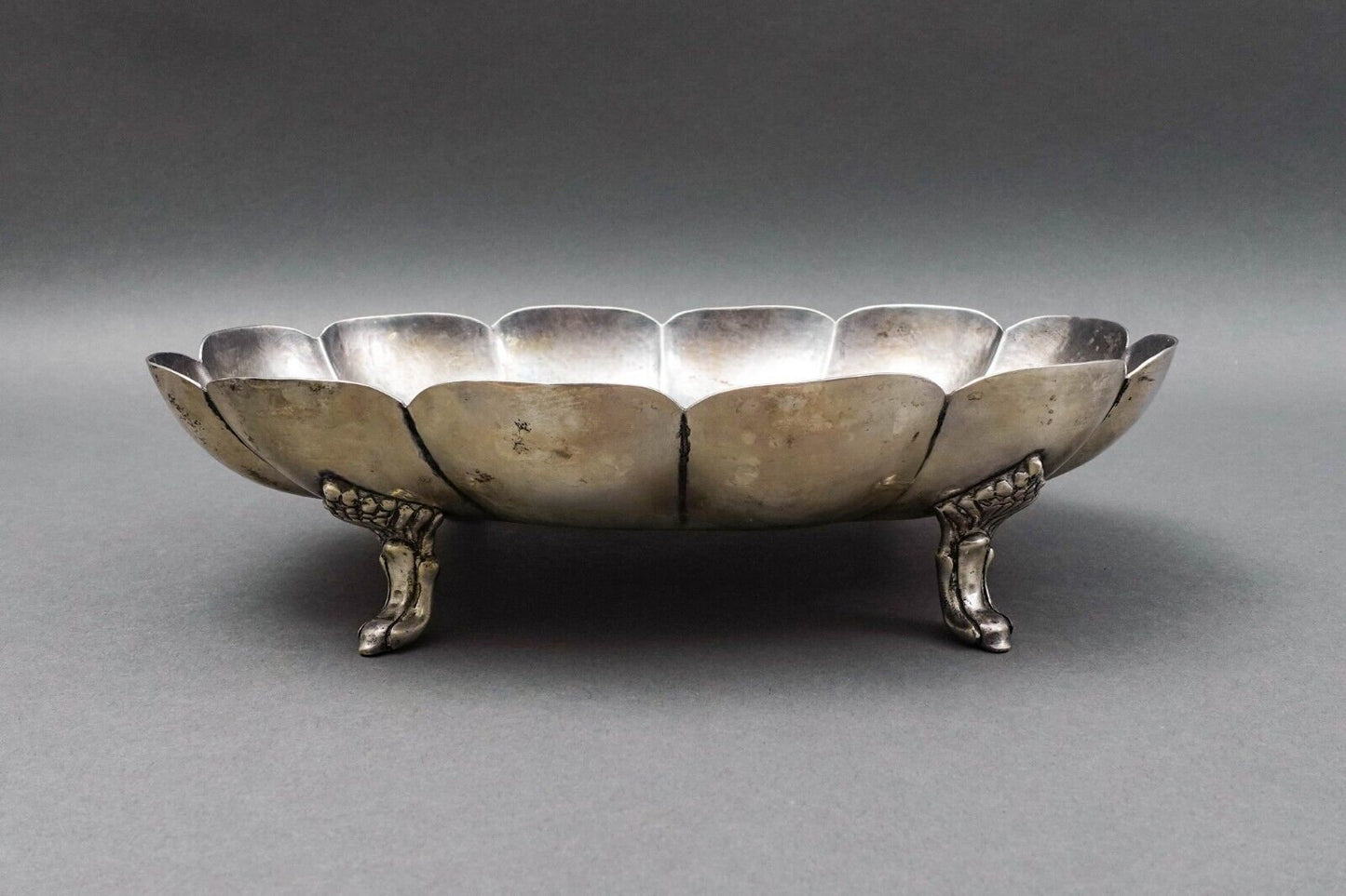 Casa Prieto Mexico .925 Sterling Silver Scalloped Centerpiece Footed Bowl 646 Gr