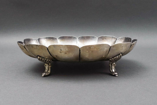 Casa Prieto Mexico .925 Sterling Silver Scalloped Centerpiece Footed Bowl 646 Gr