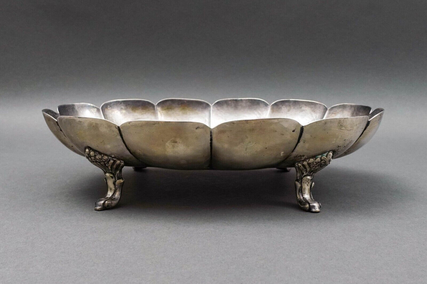 Casa Prieto Mexico .925 Sterling Silver Scalloped Centerpiece Footed Bowl 646 Gr