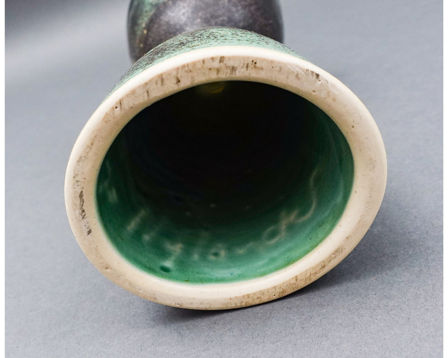 Pirjo Nylander Finland Signed Green Figural King Studio Pottery Chalice Goblet