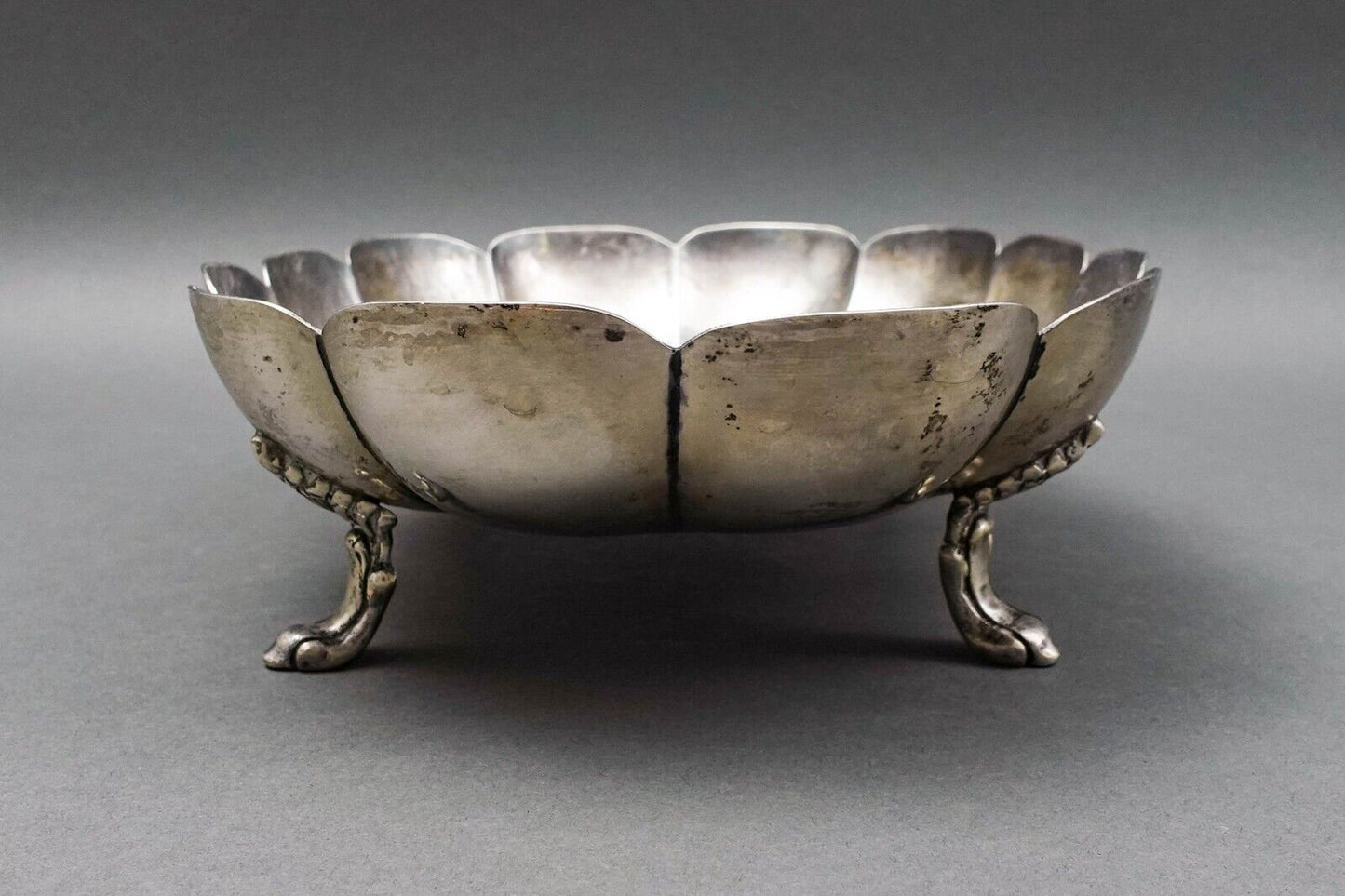 Casa Prieto Mexico .925 Sterling Silver Scalloped Centerpiece Footed Bowl 646 Gr