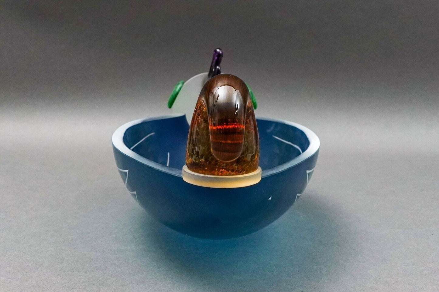 Borowski Glasstudio Poland Signed Large Studio Art Glass Ente Bird Bowl 1990