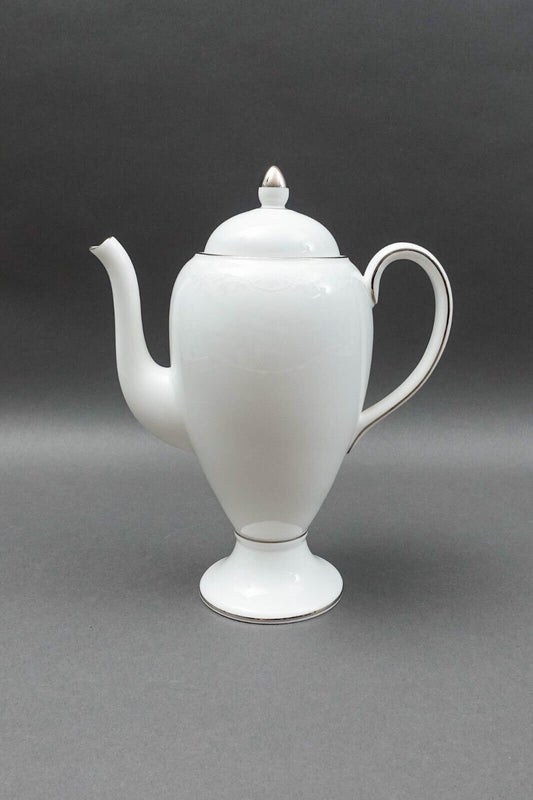 Wedgwood England St. Moritz White Platinum Bone China Beverage Coffee Tea Pot