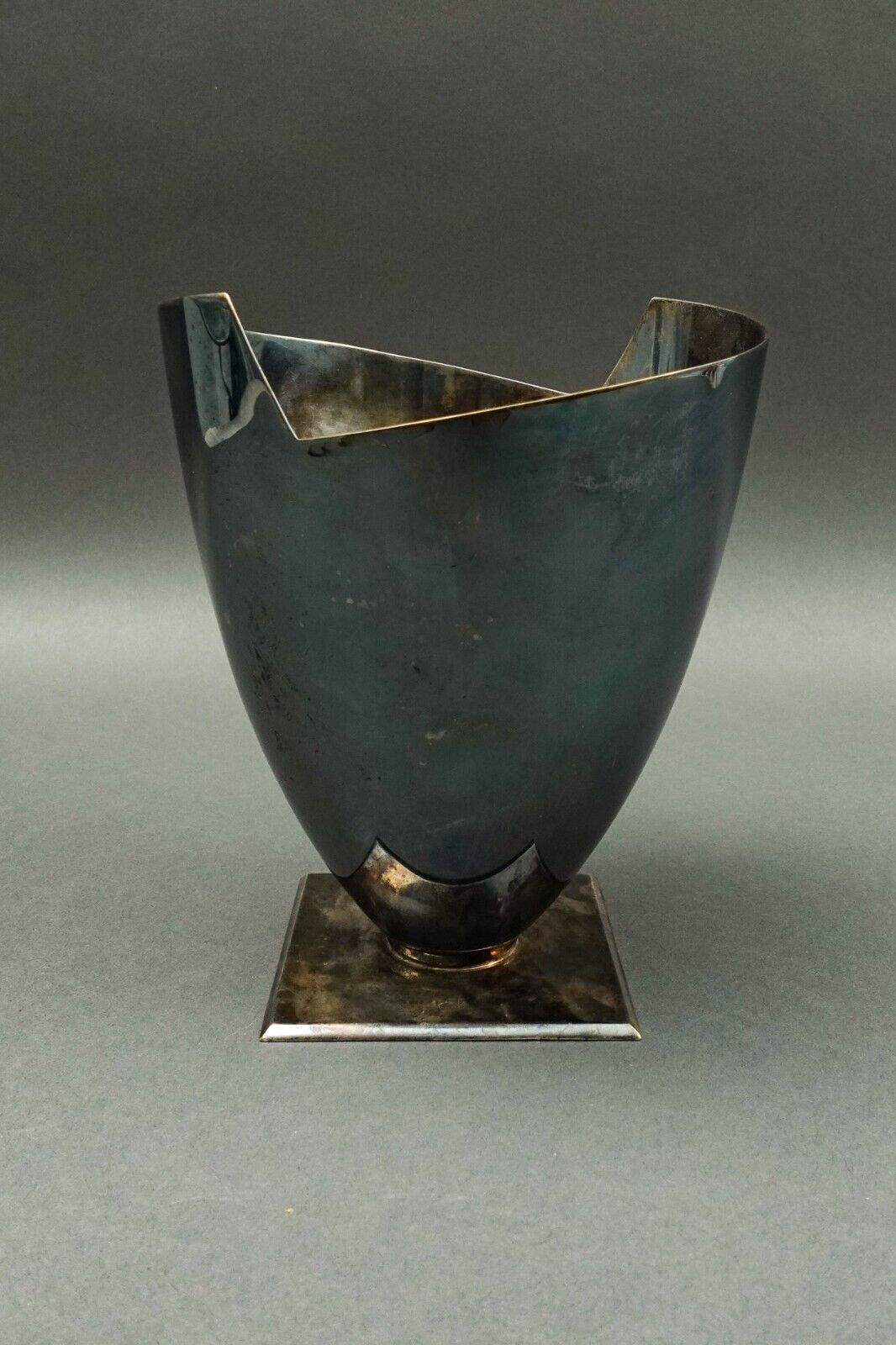 Elsa Rady For Swid Powell Vintage Post Modern Silver Plate Sculptural Wing Vase