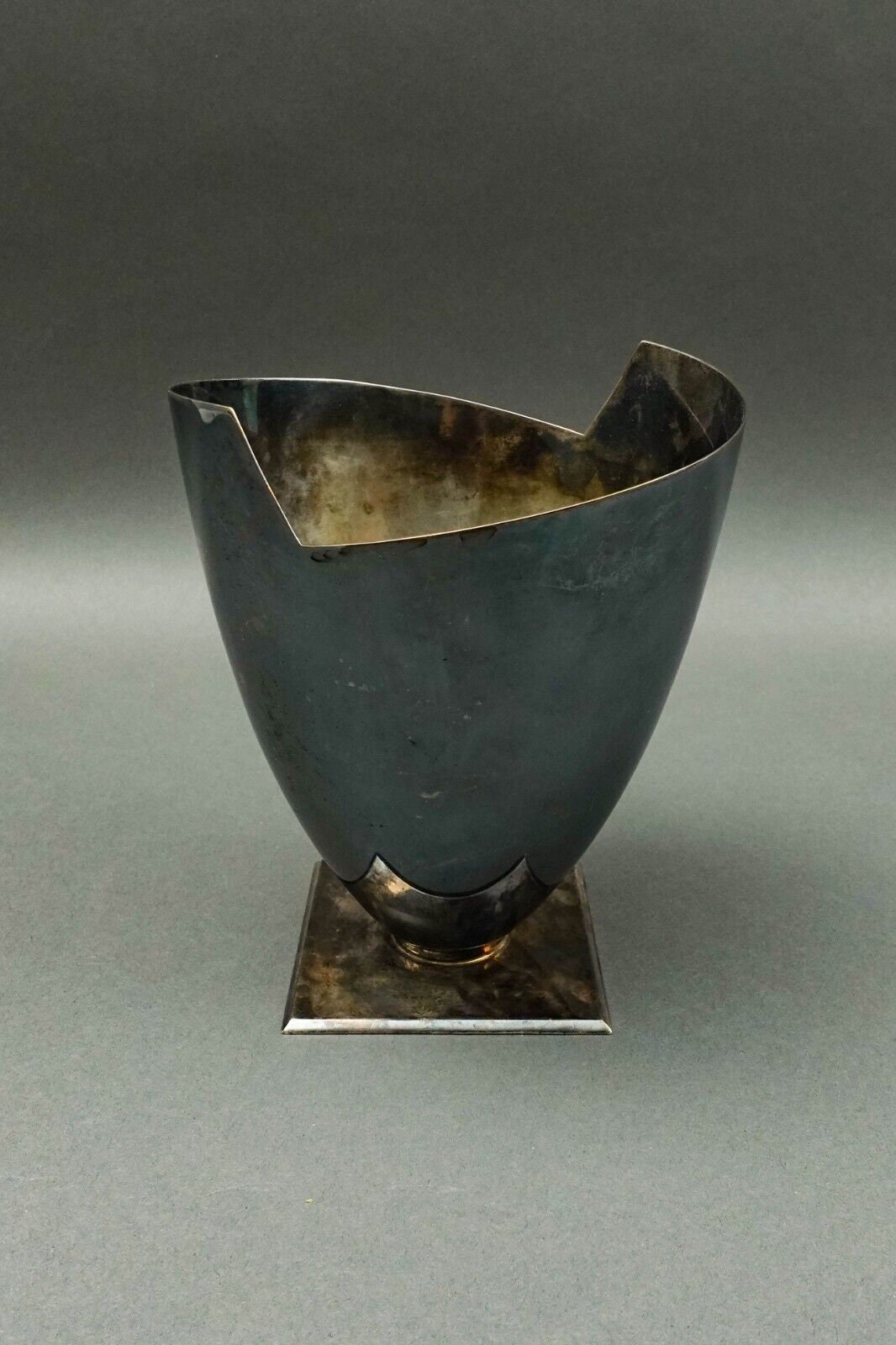 Elsa Rady For Swid Powell Vintage Post Modern Silver Plate Sculptural Wing Vase