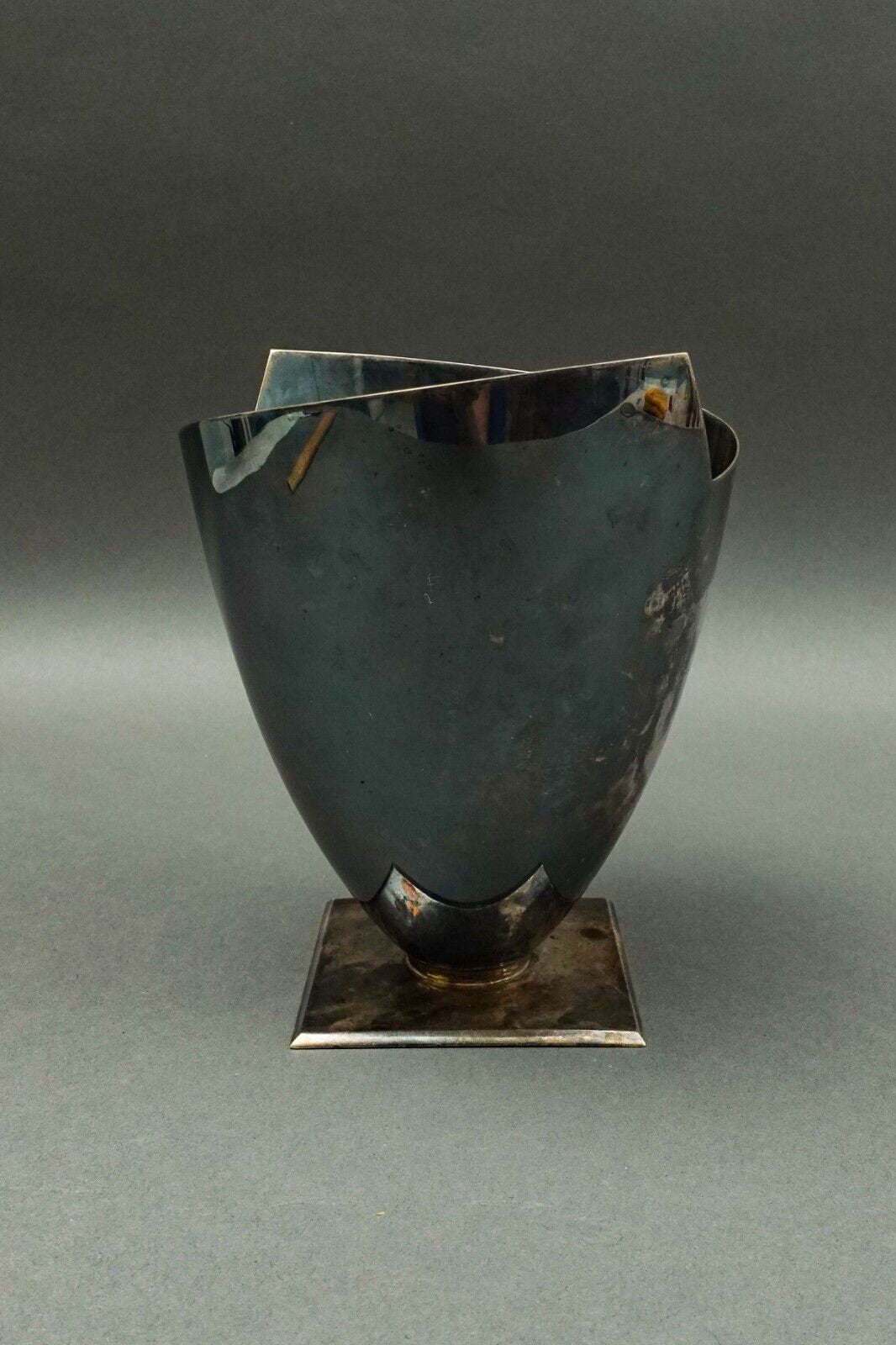 Elsa Rady For Swid Powell Vintage Post Modern Silver Plate Sculptural Wing Vase