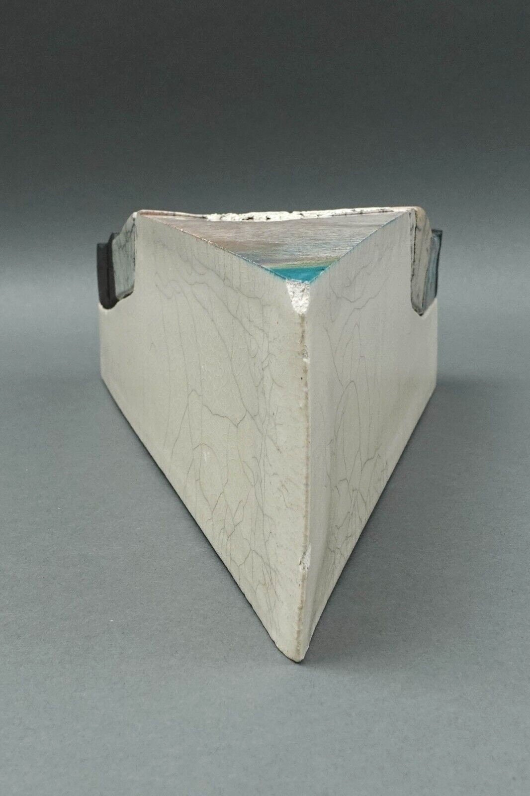 Bill Herb 1998 Signed Raku Abstract Studio Art Pottery Lidded Trinket Box (Read)