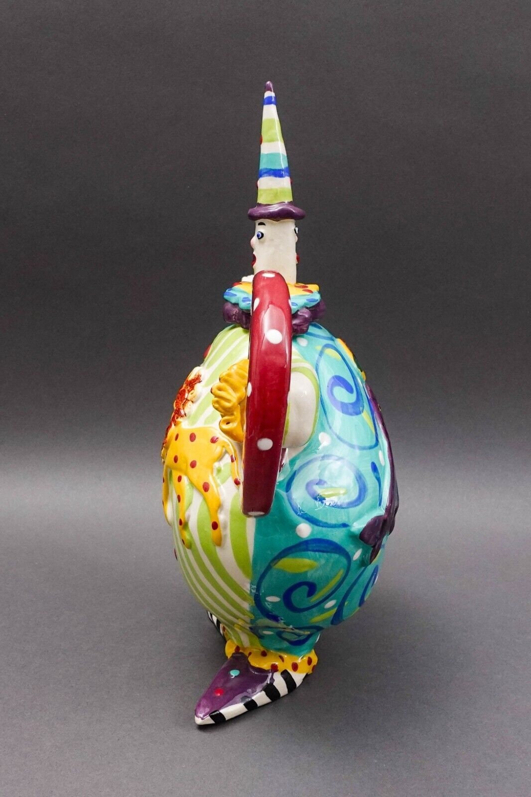 Dana Simson Whimsical My Life As A Clown Ceramic Circus Clown Teapot Sculpture