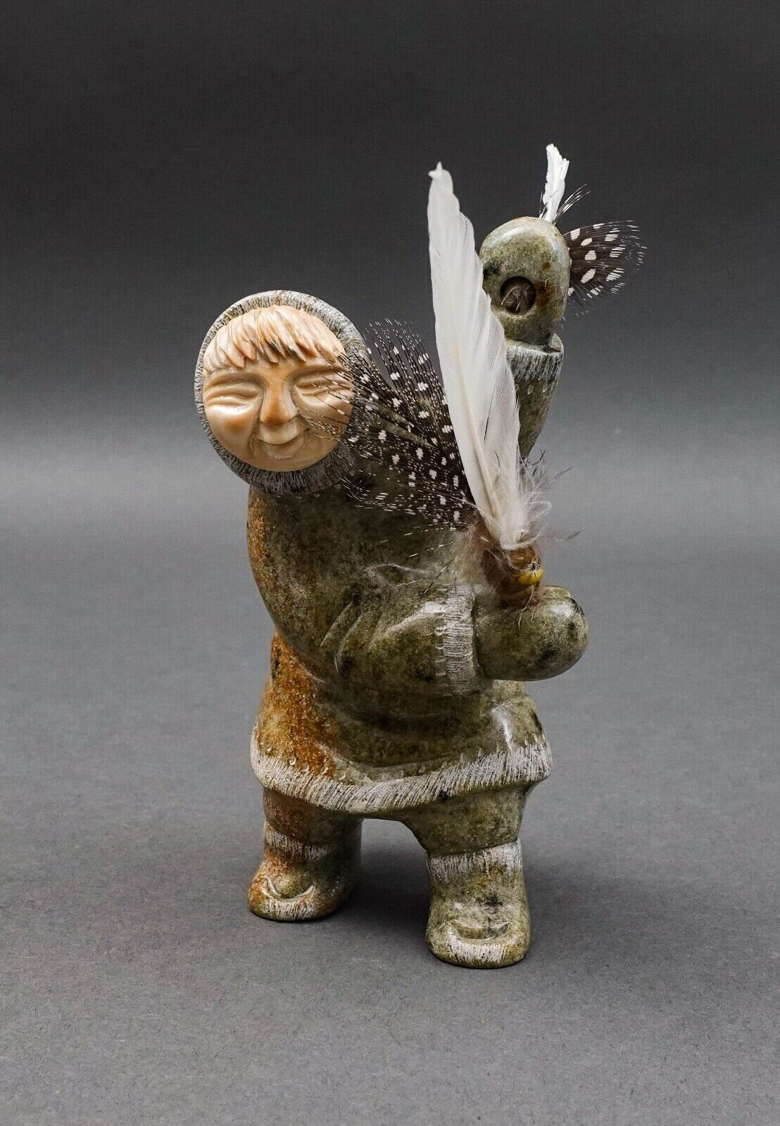 EddIe Lee Alaskan Hand Carved Soapstone Inuit Eskimo Art Figurine Sculpture