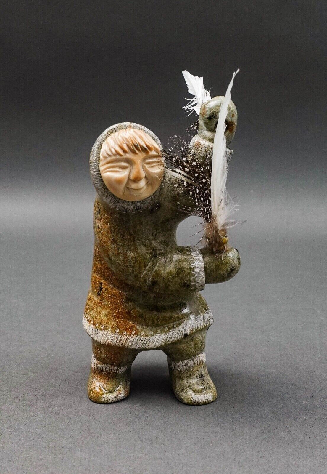 EddIe Lee Alaskan Hand Carved Soapstone Inuit Eskimo Art Figurine Sculpture