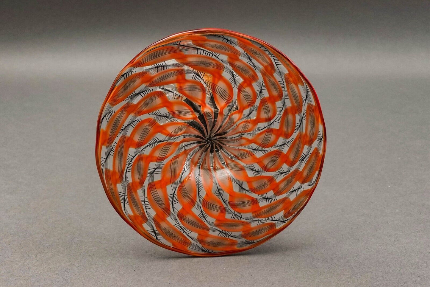 Chuck Savoie Signed Salviati Venetian Murano Latticino Art Glass Compote Goblet