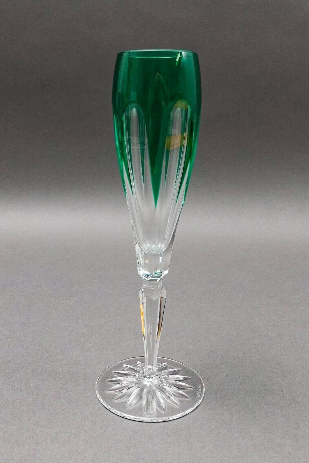 Faberge Crystal Lausanne Multicolored Champagne Flute Glasses Set Of 5