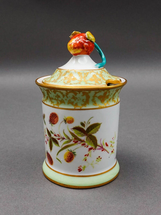 Sevres Modele et Decoration Exclusive A La Main French Porcelain Jam Jar (Read)