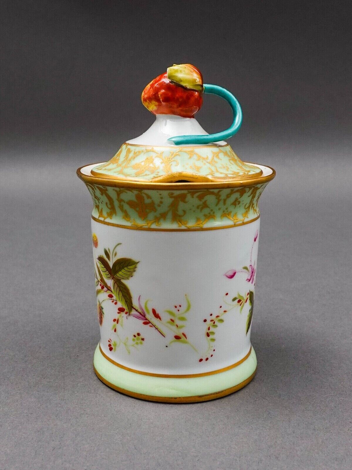 Sevres Modele et Decoration Exclusive A La Main French Porcelain Jam Jar (Read)