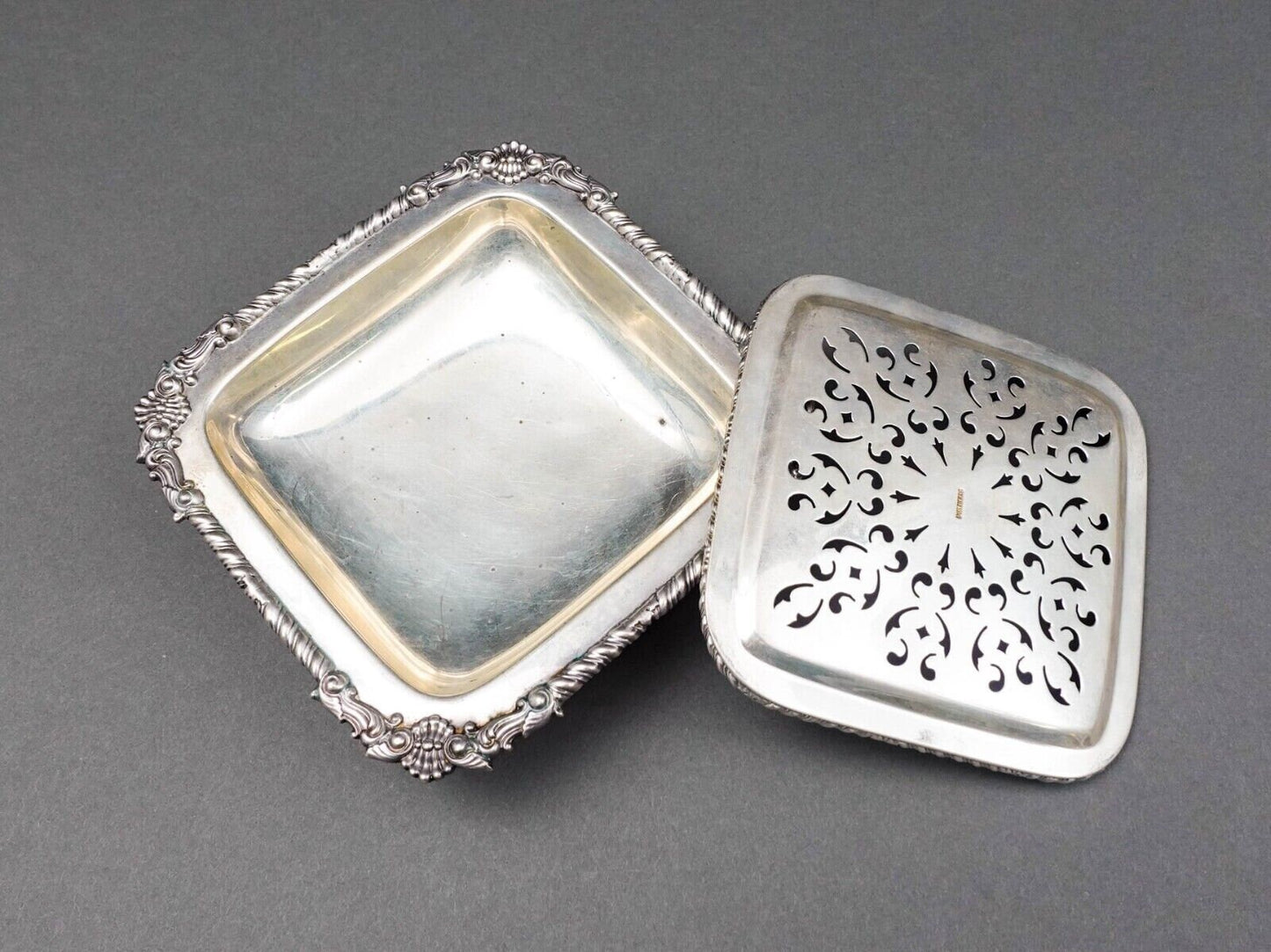 Gorham Sterling Silver Antique 1868 Footed Incense Burner Dish Tray