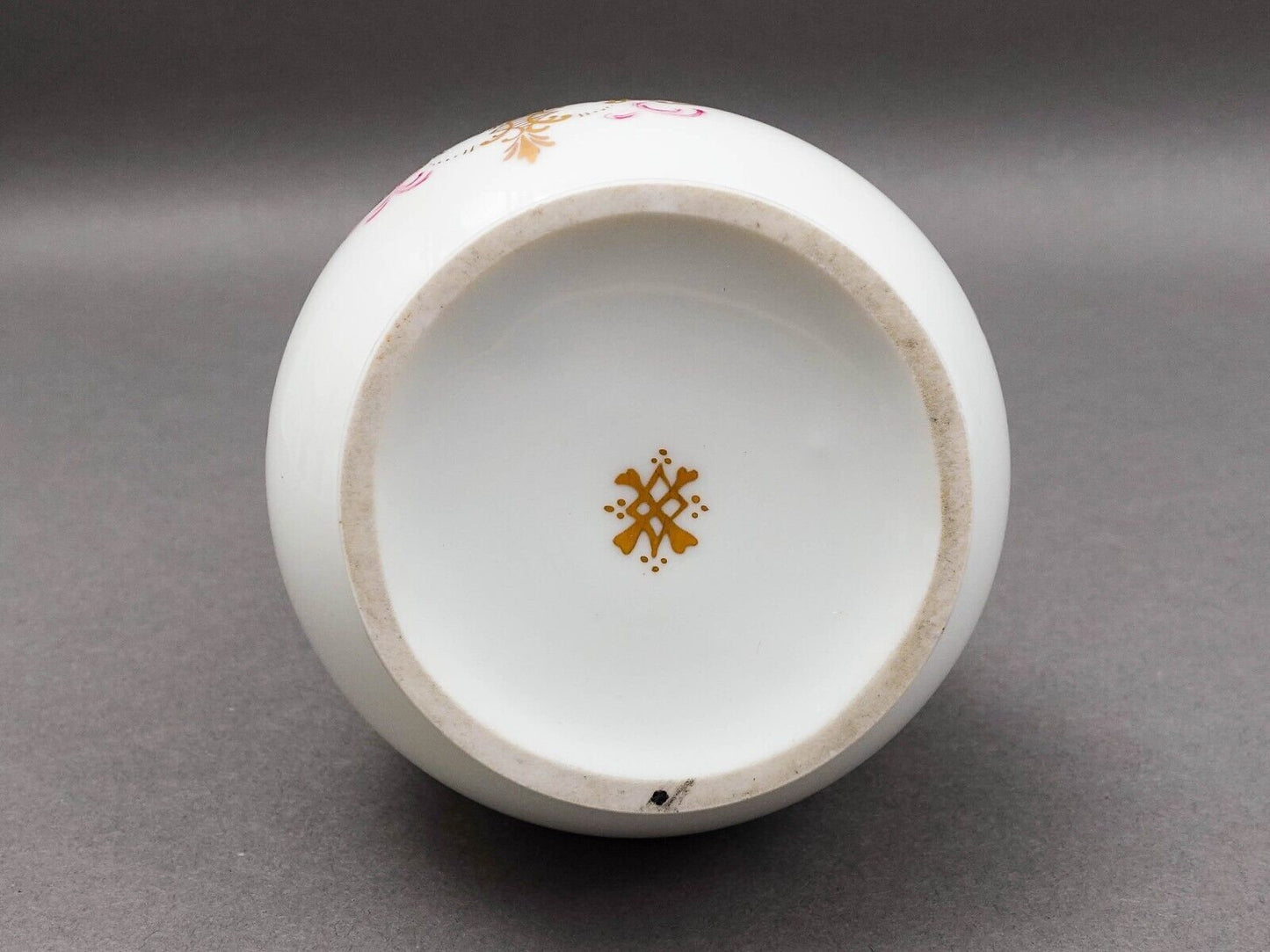 Antique Hand Painted Floral Porcelain Muffineer Sugar Shaker Caster (Read)