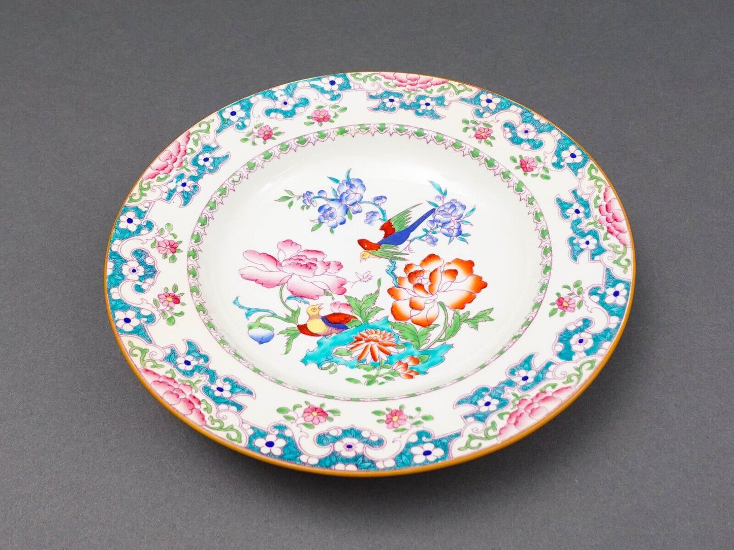 Minton England For Tiffany & Co. B894 Floral Bird Rimmed Soup Bowl