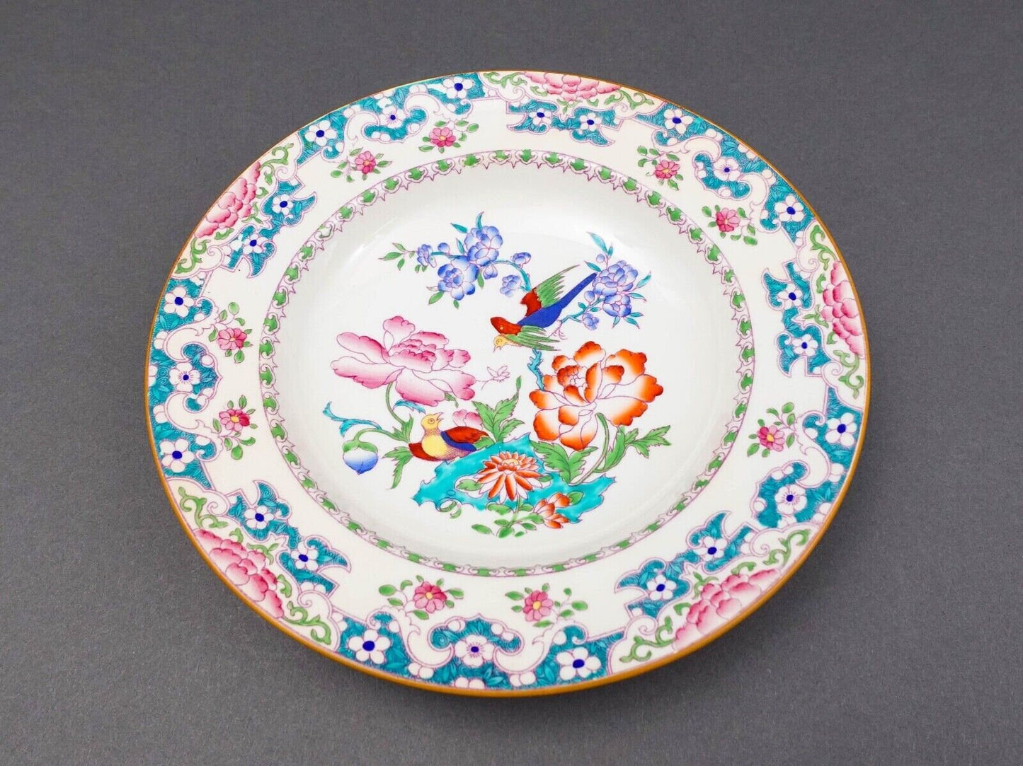 Minton England For Tiffany & Co. B894 Floral Bird Rimmed Soup Bowl