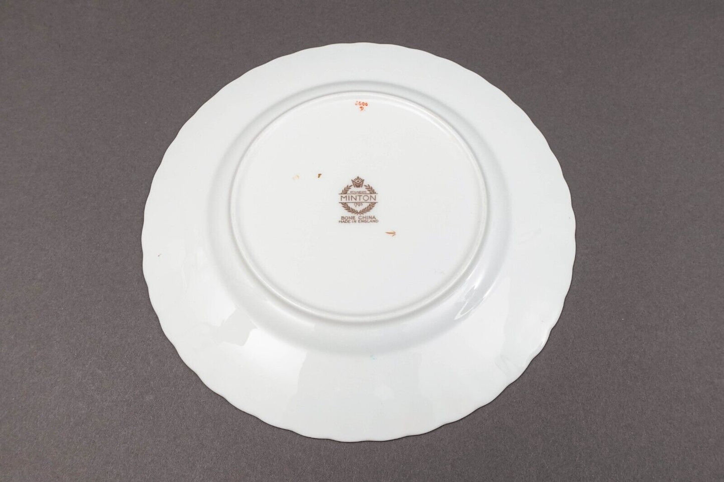 Minton England S600 Gold Laurel Leaves Light Blue Salad Dessert Plate Set Of 6