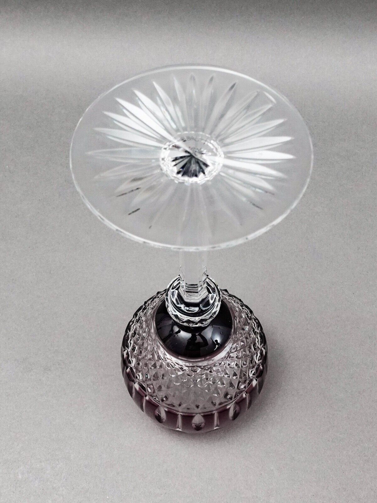 Ajka Hungary King Louis Purple Crystal 7 3/4" Hock Wine Goblet Glass