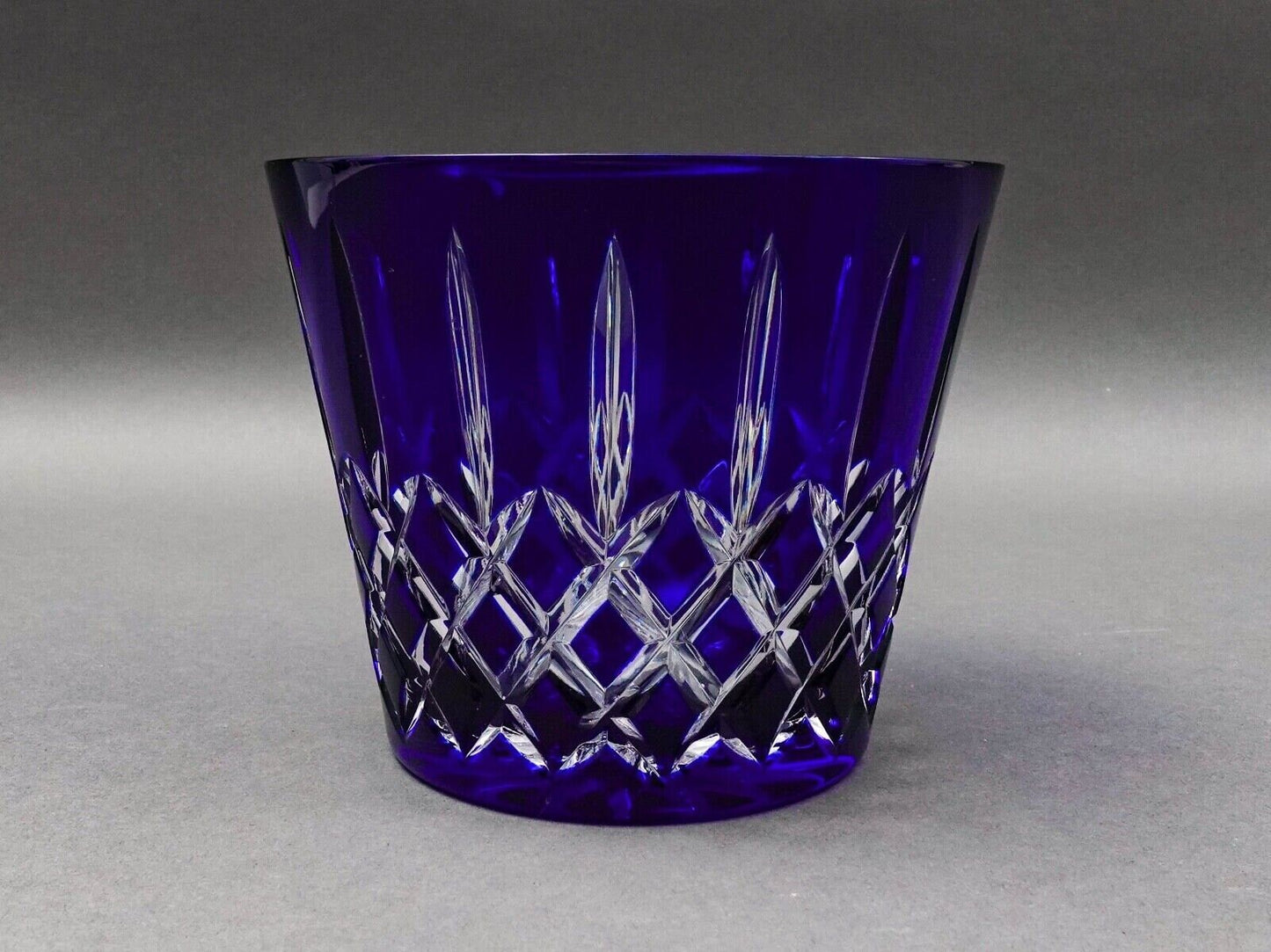 Ajka Hungary Arabella Cobalt Blue Cut To Clear Crystal Ice Bucket