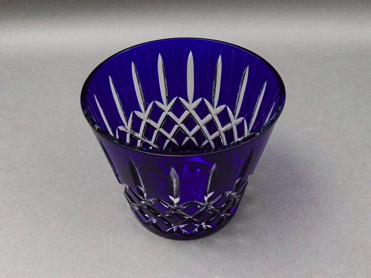 Ajka Hungary Arabella Cobalt Blue Cut To Clear Crystal Ice Bucket