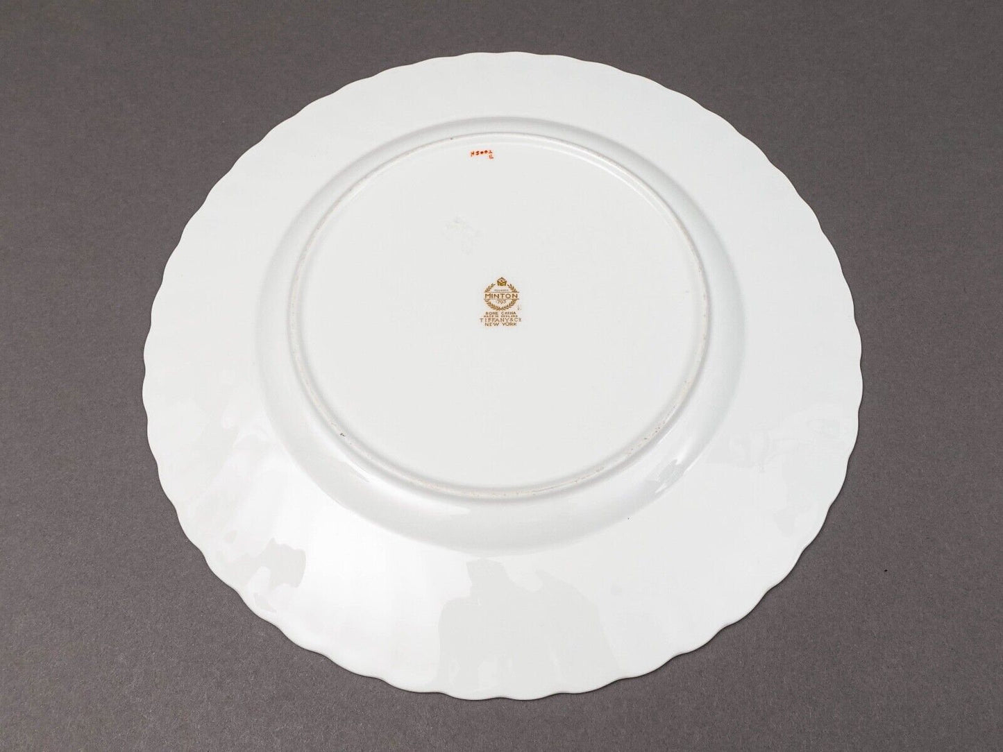Minton England Tiffany H5200 Gold Light Blue Swirl Embassy Dinner Plate Set Of 6