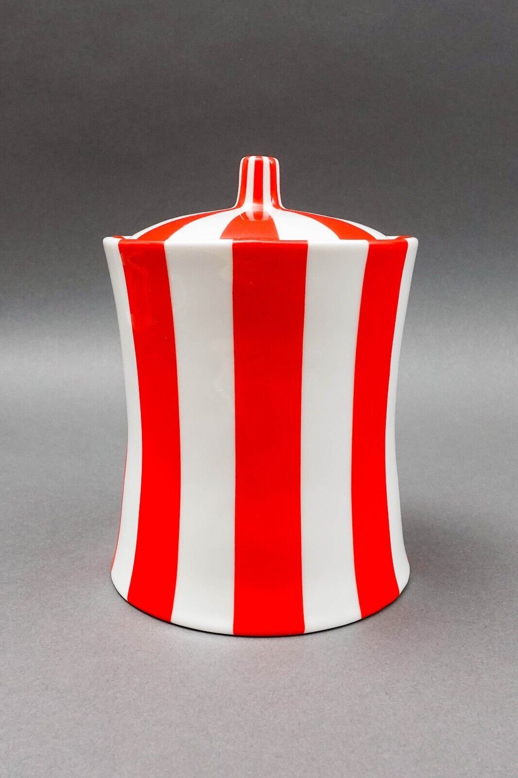 Jonathan Adler Vice Collection Love Red White Striped Ceramic Canister Jar