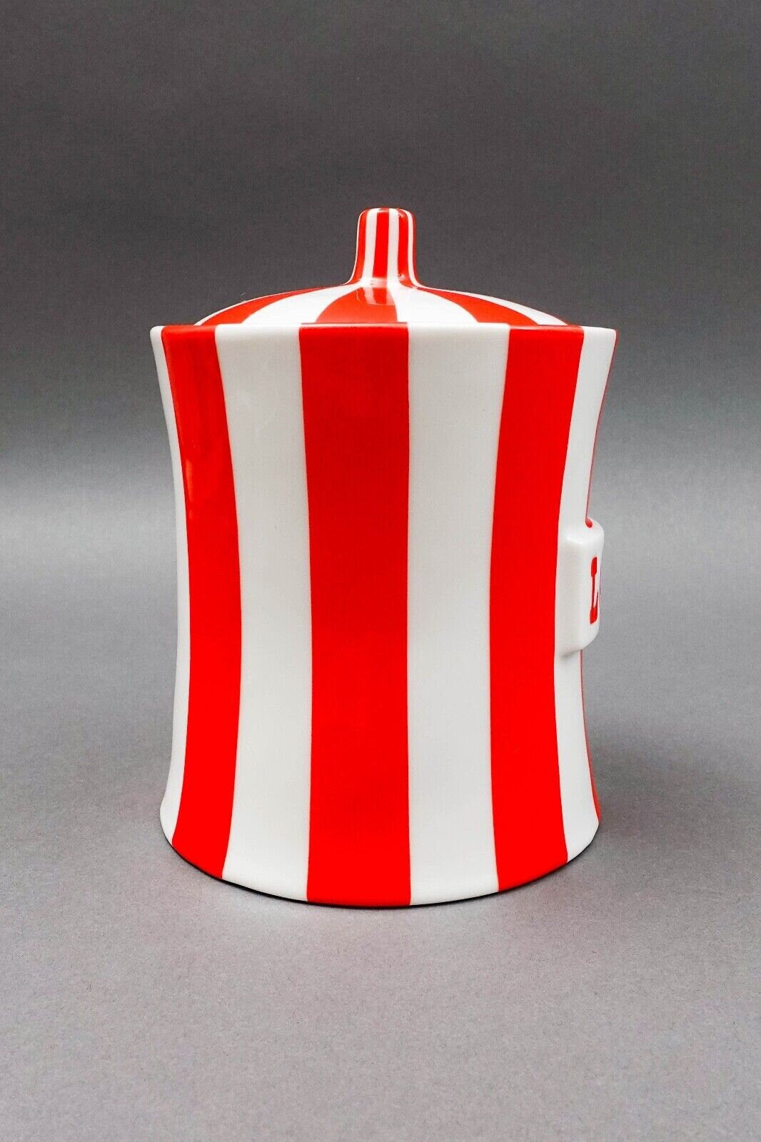 Jonathan Adler Vice Collection Love Red White Striped Ceramic Canister Jar