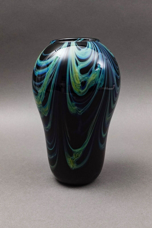 William Worcester Signed 1975 Hawaiian Maui Studio Art Glass Vase 7 5/8"
