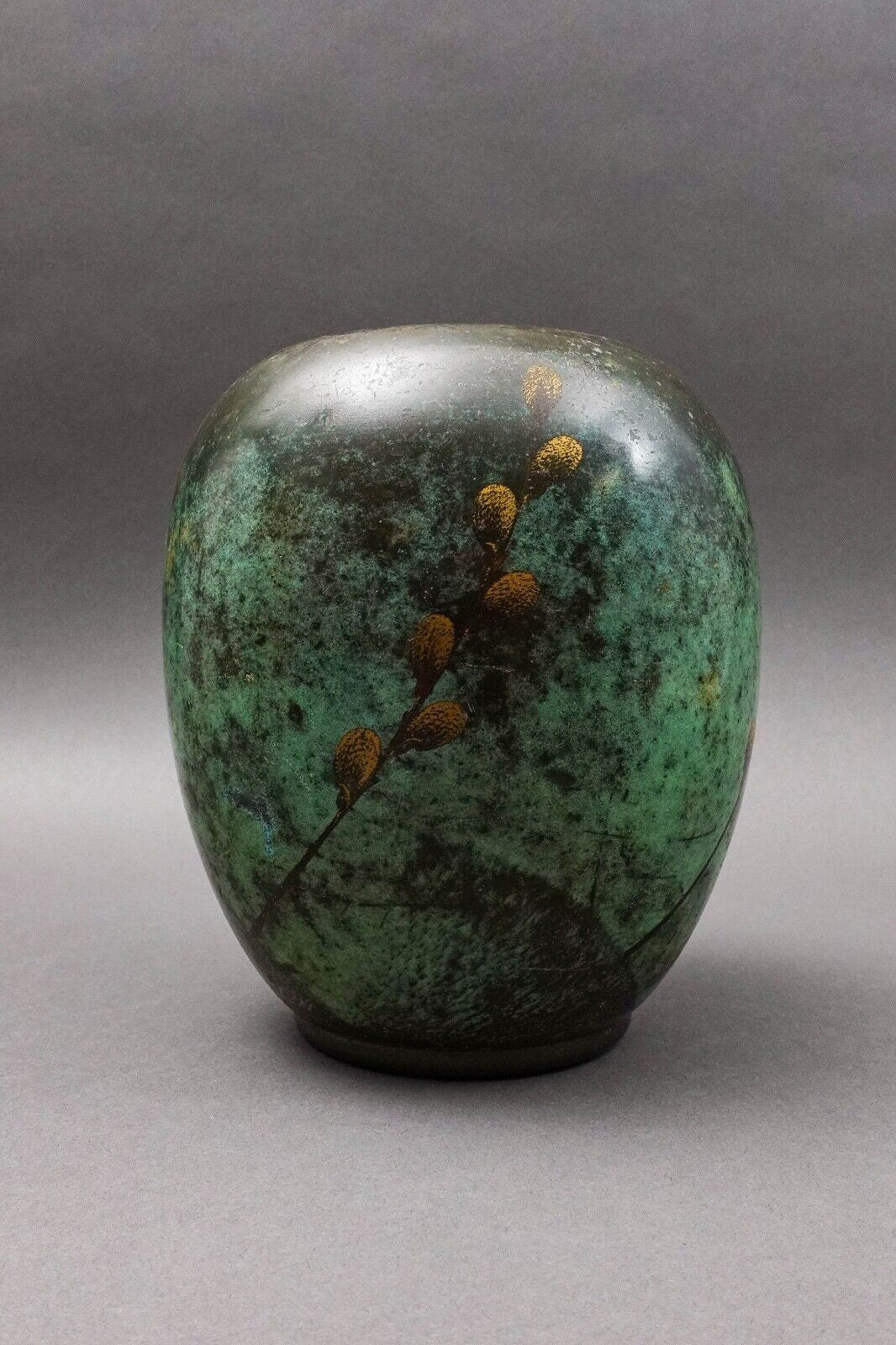 WMF Ikora Germany Paul Haustein Art Deco Patinated Bronze Willow Branch Vase