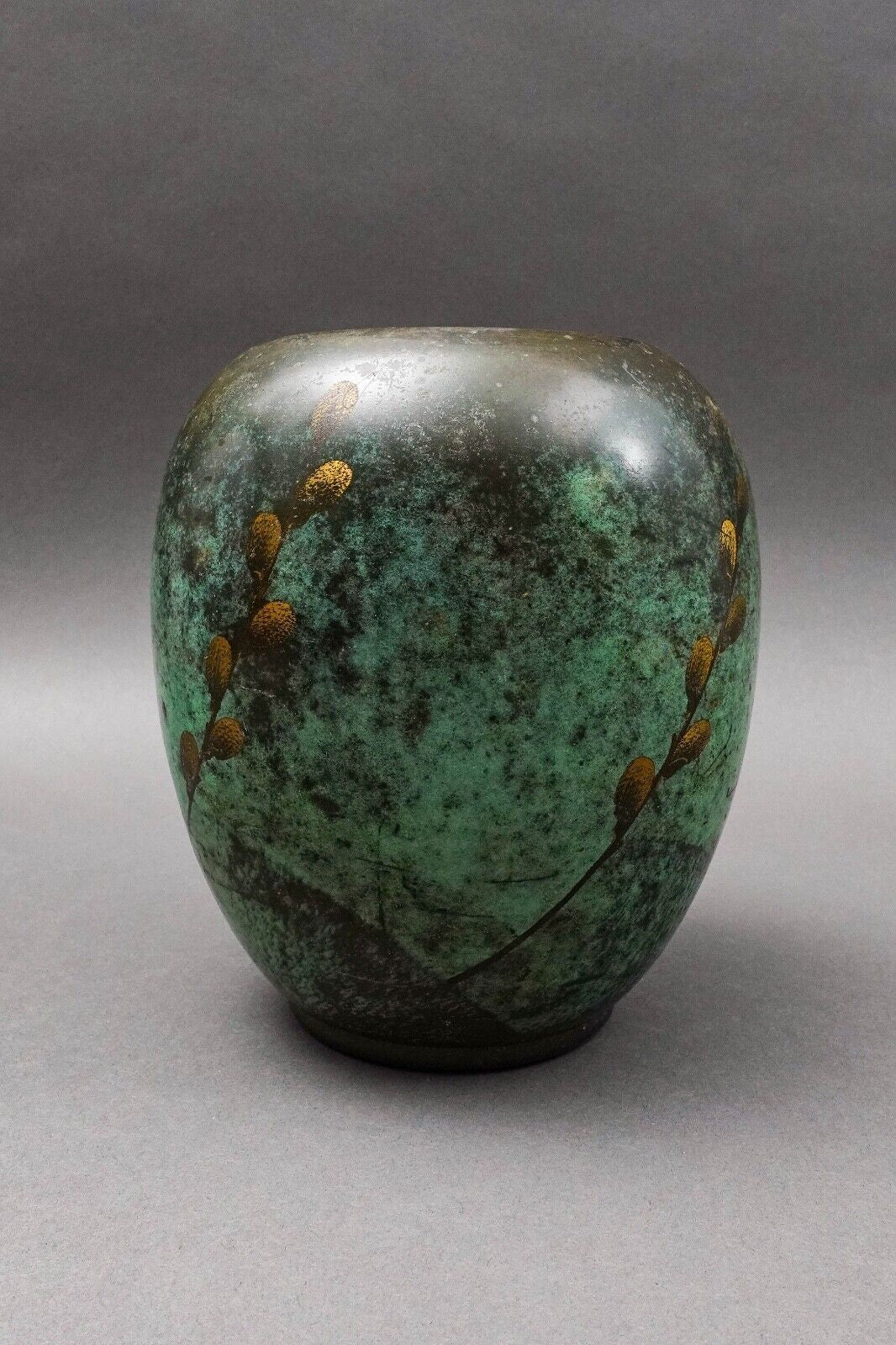WMF Ikora Germany Paul Haustein Art Deco Patinated Bronze Willow Branch Vase