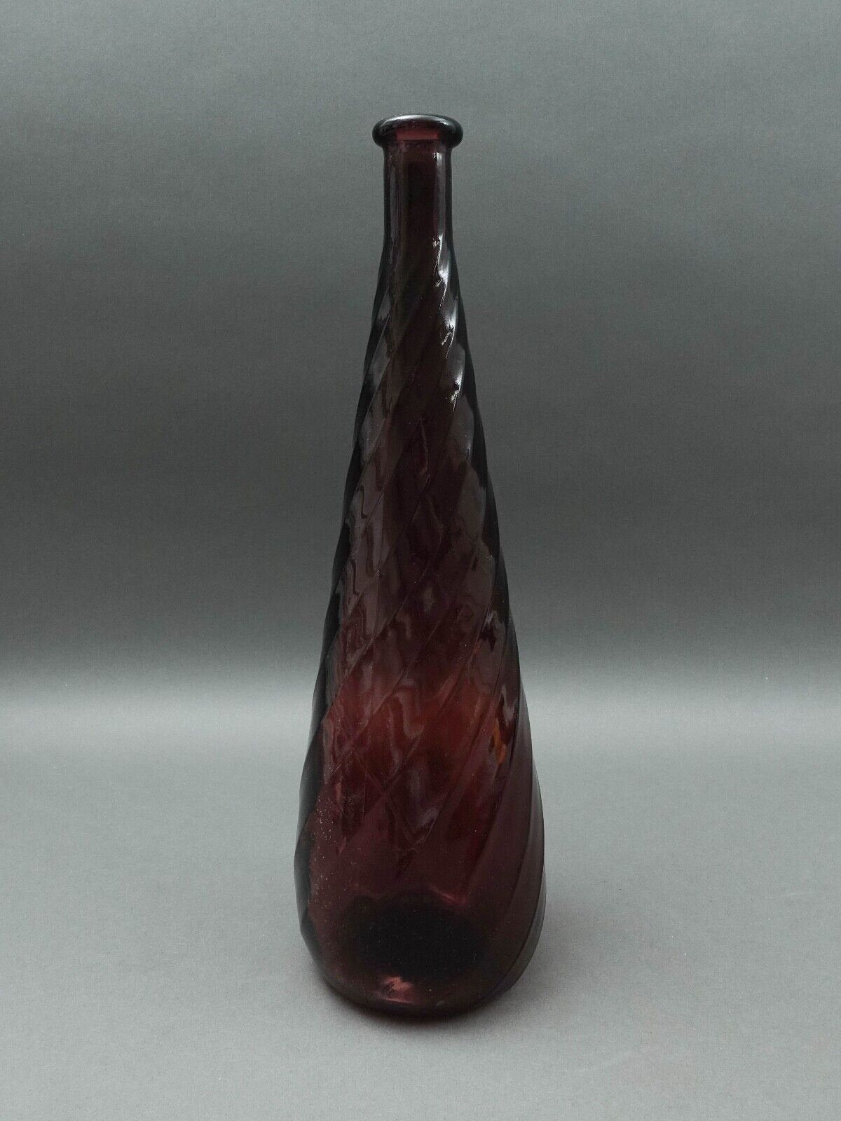 Guildcraft Italy MCM Amethyst Empoli Glass Decanter Genie Bottle 22 3/4"