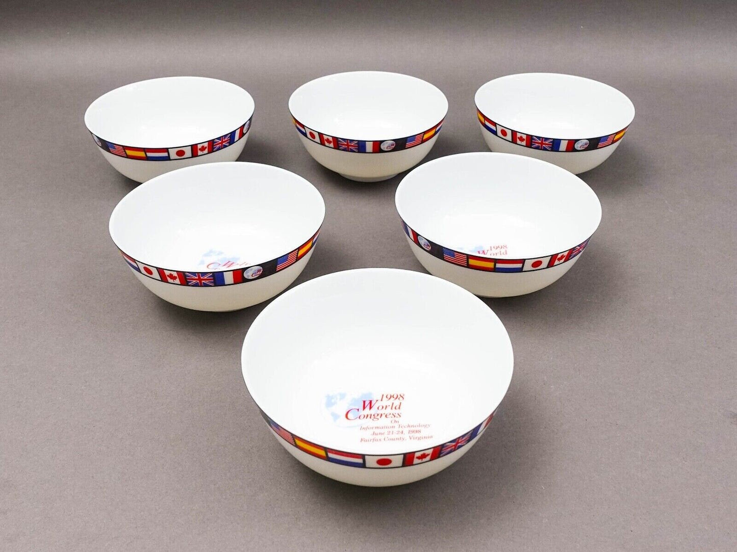 Tiffany & Co Japan 1998 World Congress On Information Technology Bowls Set Of 6