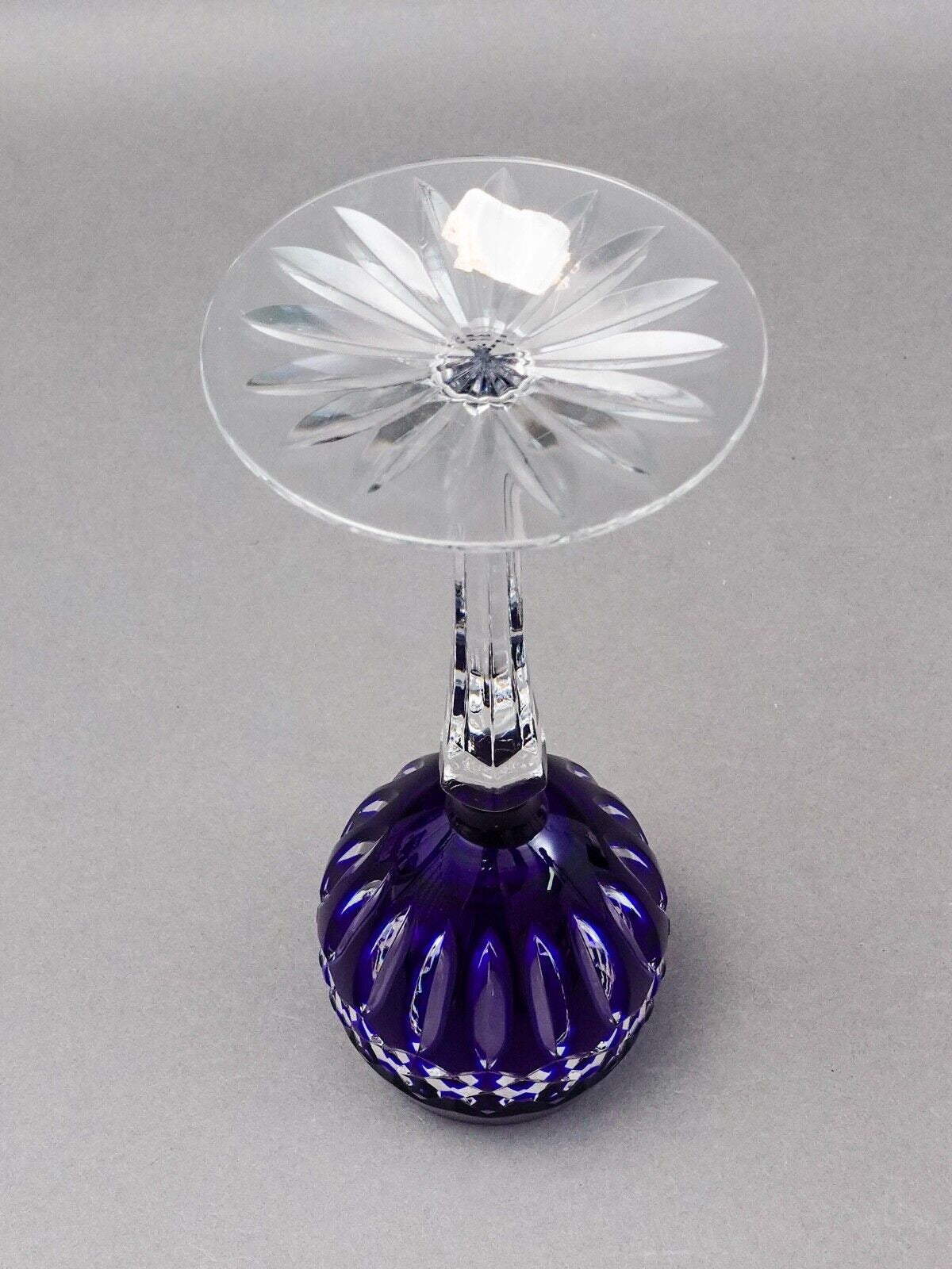 Ajka Hungary Cadessia Cobalt Blue Crystal Wine Hock Glasses Set Of 4