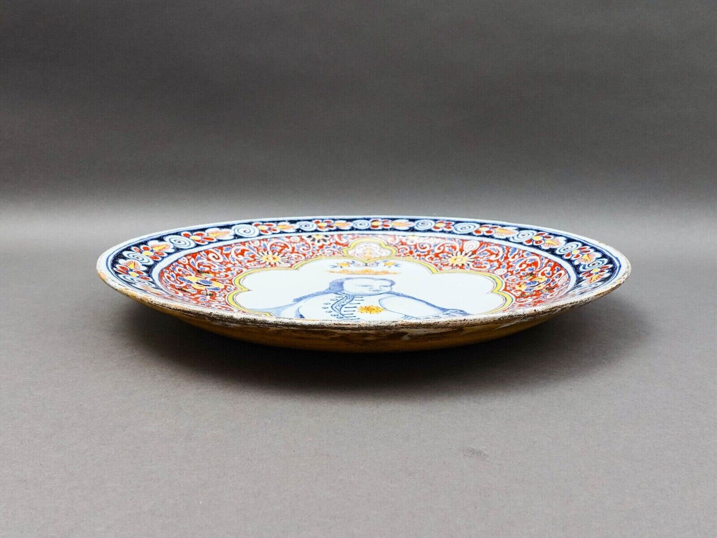 William Of Orange Antique Hand Painted Portrait Large Charger Plate 15 1/2"
