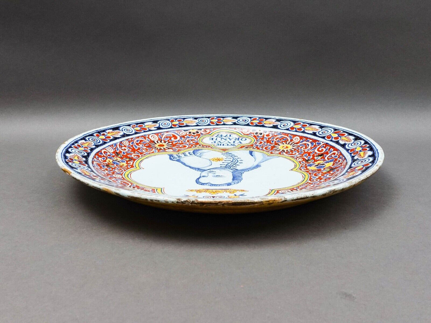 William Of Orange Antique Hand Painted Portrait Large Charger Plate 15 1/2"
